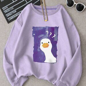 Goose Printed Long Sleeve Crewneck